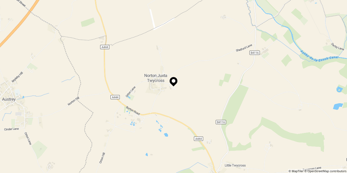 Approximate location of Wood Lane, Norton Juxta Twycross, Atherstone, CV9 3QB