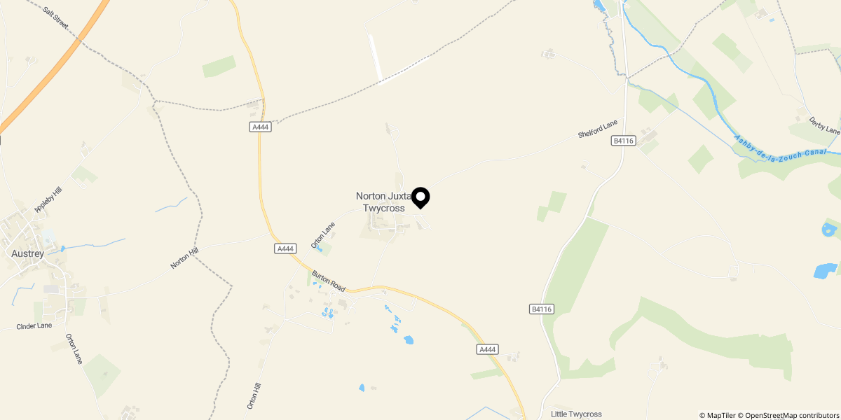 Approximate location of 8 Wood Lane, Norton Juxta Twycross, Atherstone, CV9 3QB