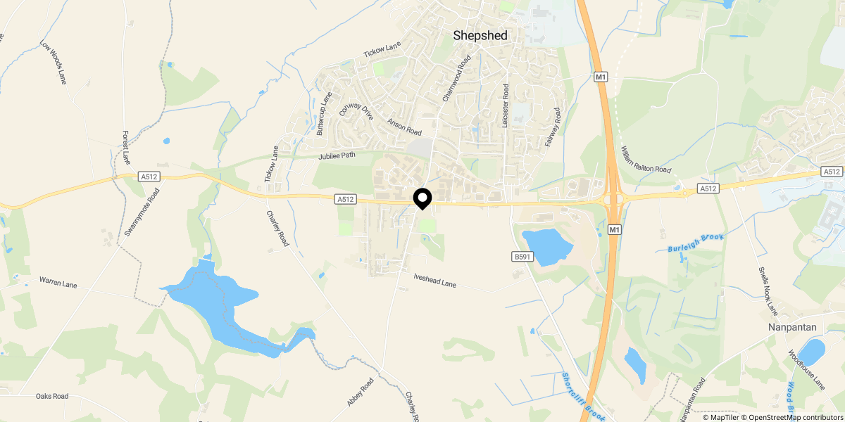 Approximate location of Wellingtonia Close, Shepshed, Loughborough, LE12 9FB