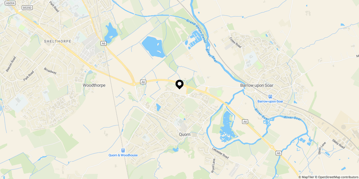 Approximate location of Wykes Close, Quorn, LE12 8WT