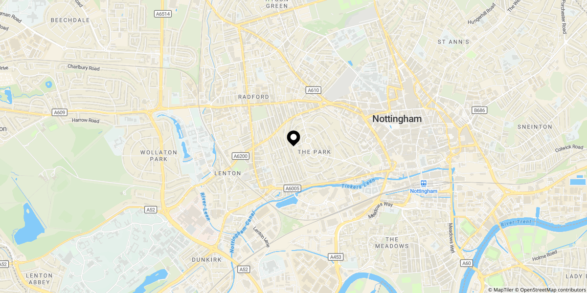 Approximate location of Lenton Avenue, Nottingham, NG7 1DY